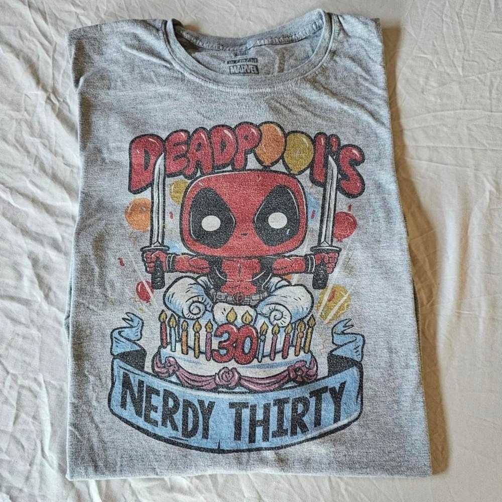 Deadpool graphic tee with Nerdy 30th Birthday design‎ Funko